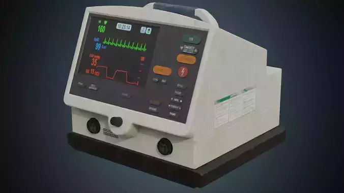Defibrillator 2B Low-poly 3D model
