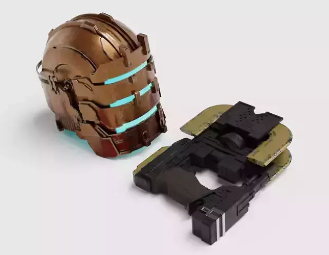 SET Dead Space 2023 Remake - Plasma Cutter and Helmet 3D print model