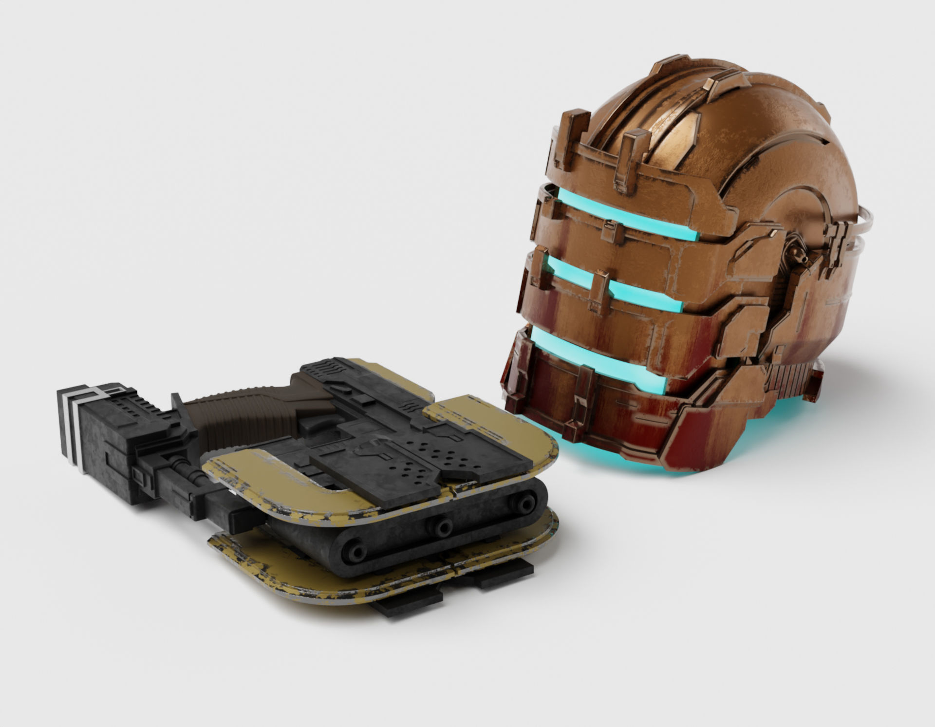 SET Dead Space 2023 Remake - Plasma Cutter and Helmet 3D print model_1