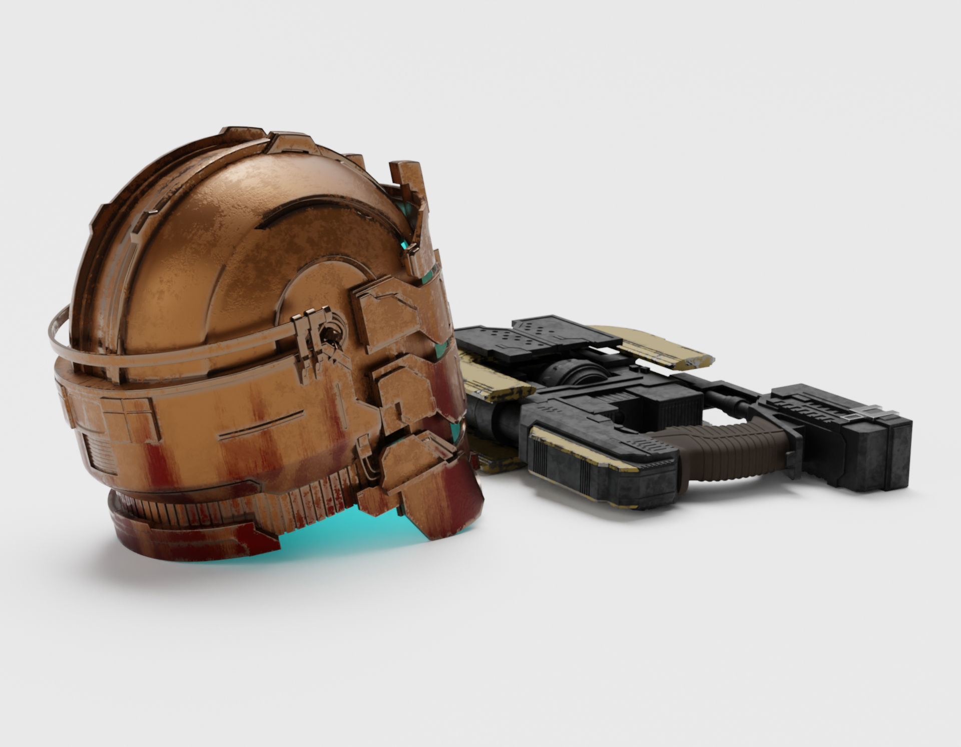 SET Dead Space 2023 Remake - Plasma Cutter and Helmet 3D print model_2