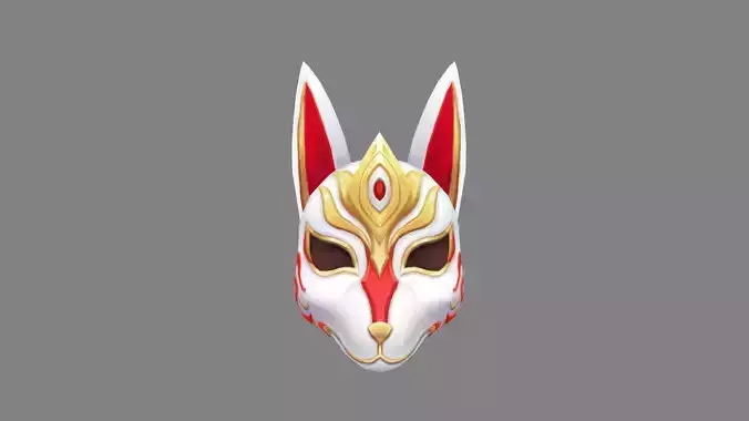 Cartoon fox mask Low-poly 3D model