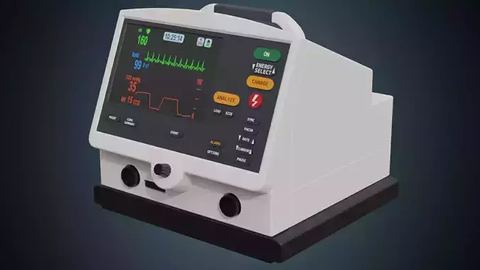 Defibrillator 2 Basic Low-poly 3D model