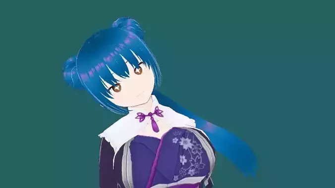 Anime Queen  VRChat Avatar 3D model Low-poly 3D model