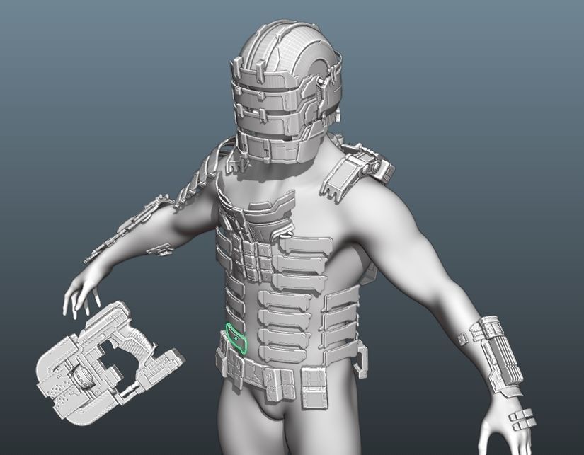 Full Set Armor and Plasma Cutter - Dead Space 2023 Remake 3D print model_12