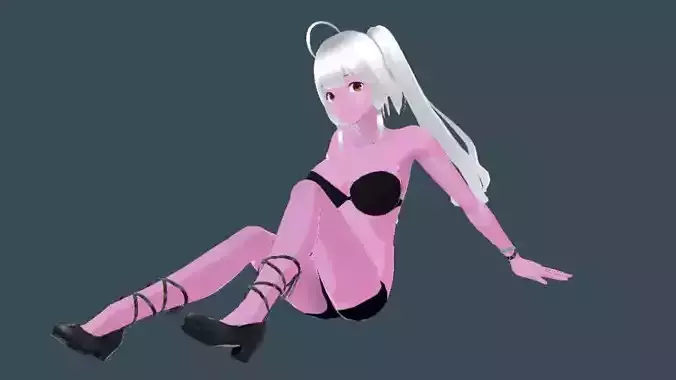 Anime Sexy 3D Female character for vrchat Low-poly 3D model