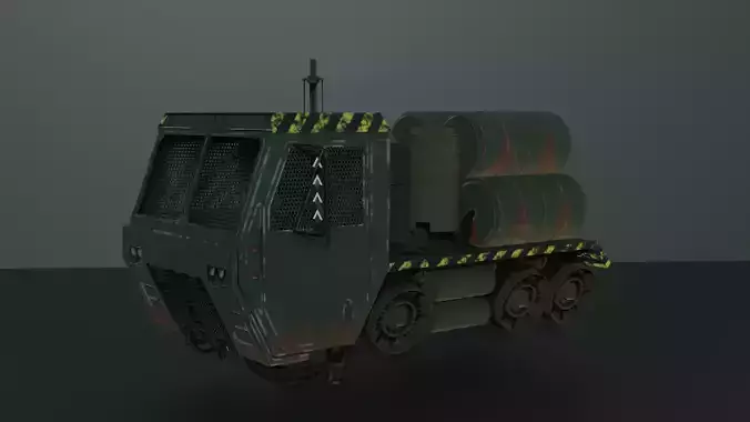 Diesel Punk Truck Design - Retro-futuristic 3D Model 3D model