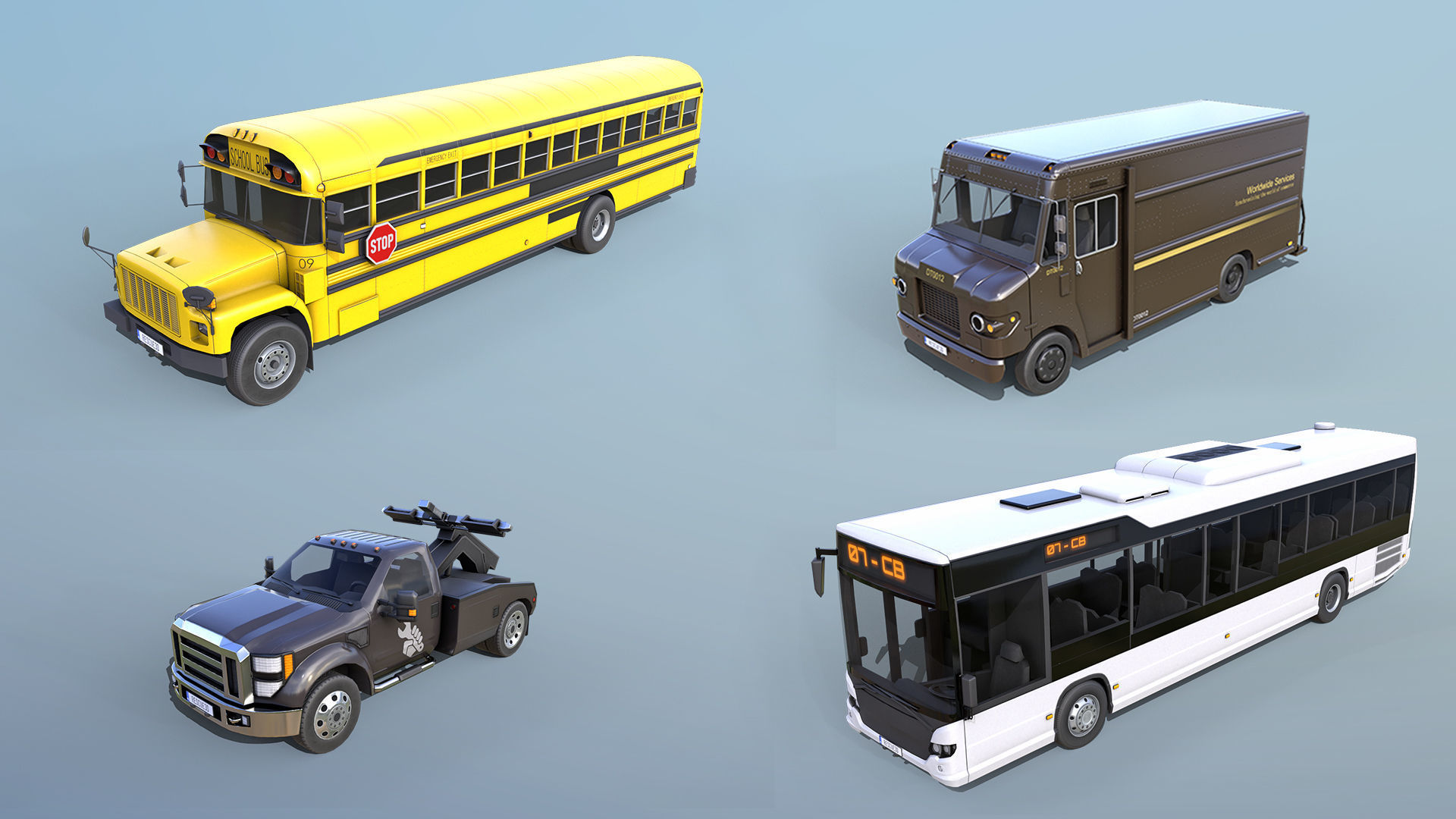12 Cars and Trucks - PBR 3D Model Collection_1