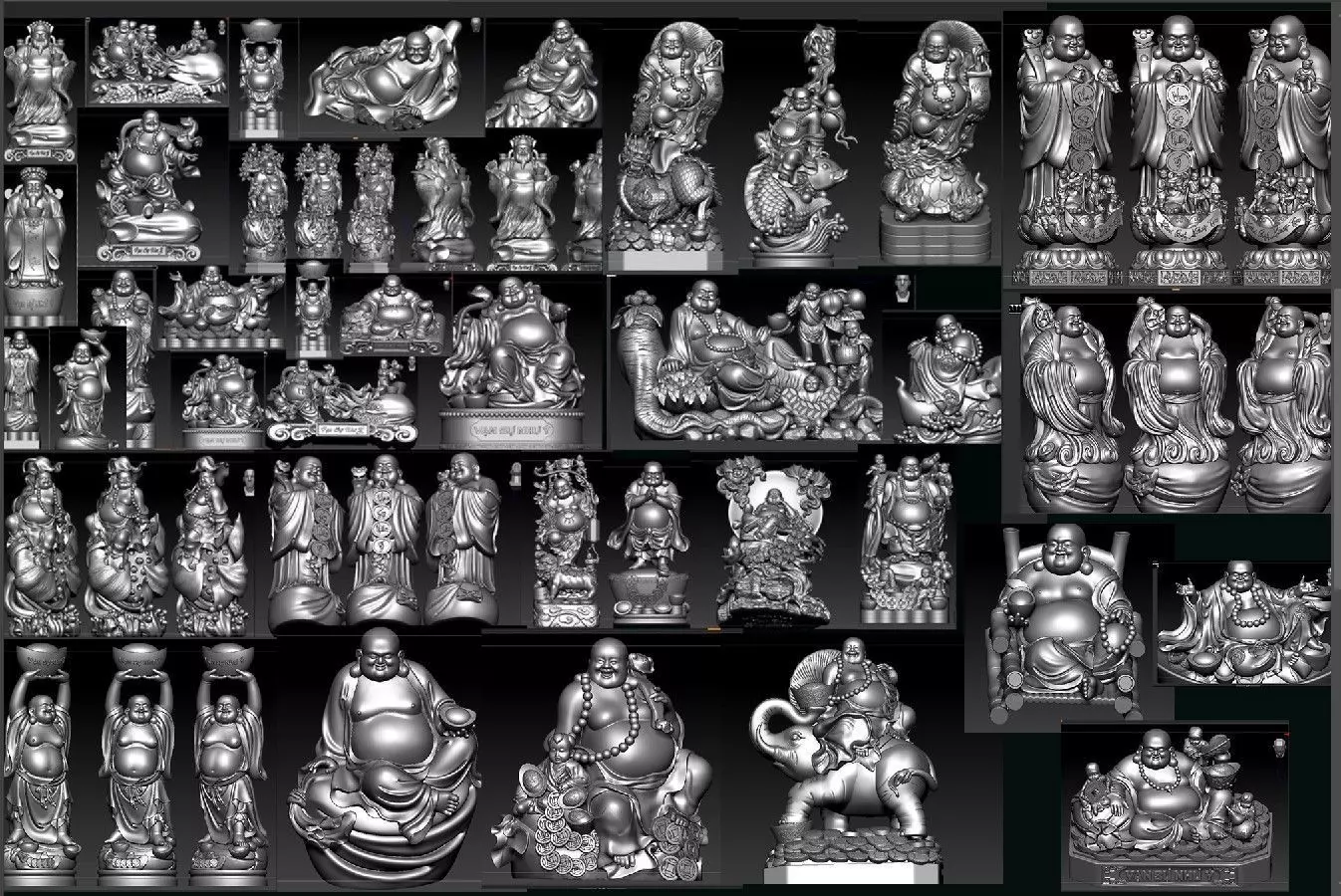 Collection of 50 Maitreya Buddha models 3D print model_0