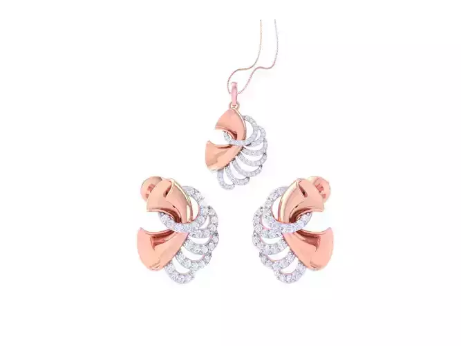 Earring Pendant Set 3dm STL OBJ FBX Renders Details