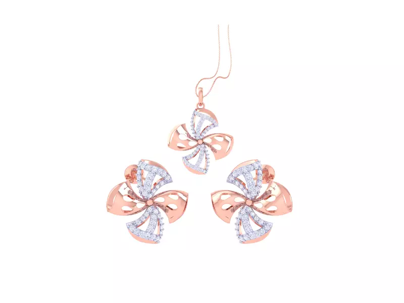 Earring Pendant Set 3dm STL OBJ FBX Renders Details 3D print model_0