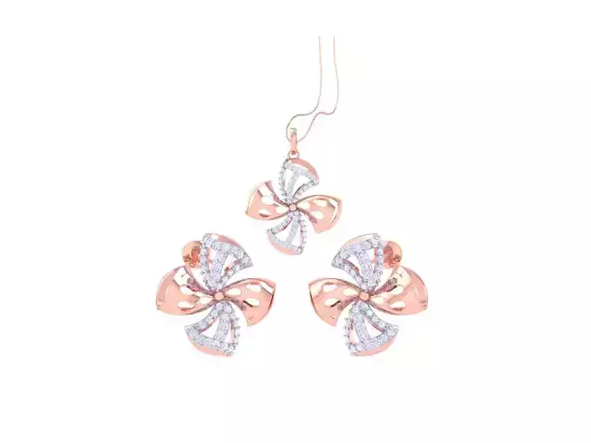 Earring Pendant Set 3dm STL OBJ FBX Renders Details