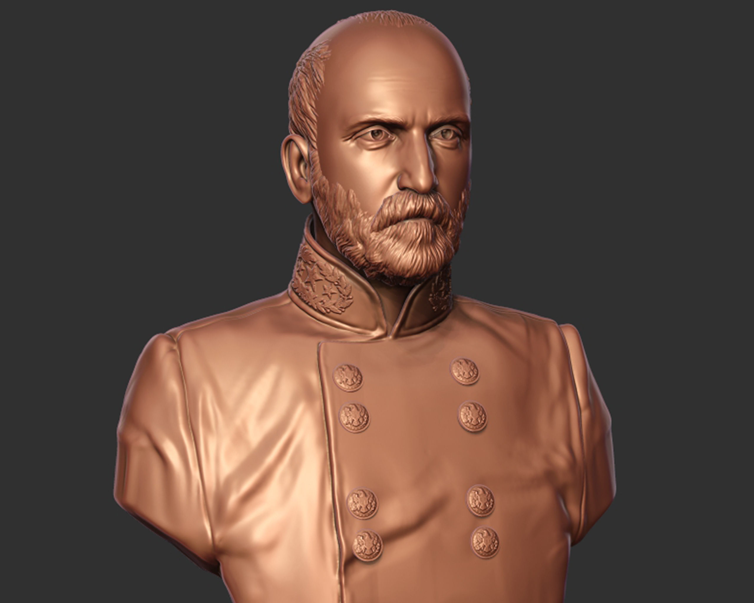 General Lewis Armistead bust sculpture 3D print model_4