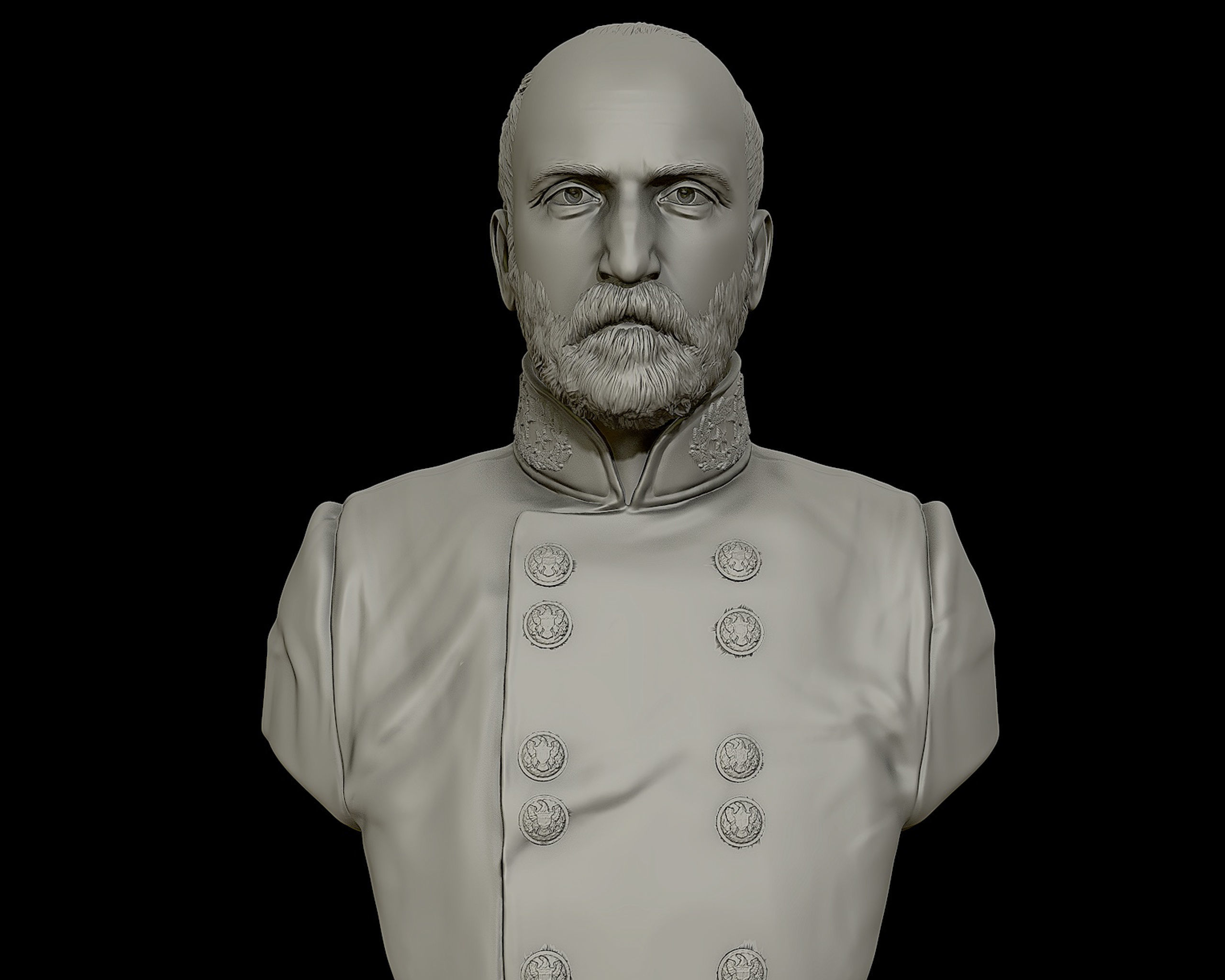 General Lewis Armistead bust sculpture 3D print model_5