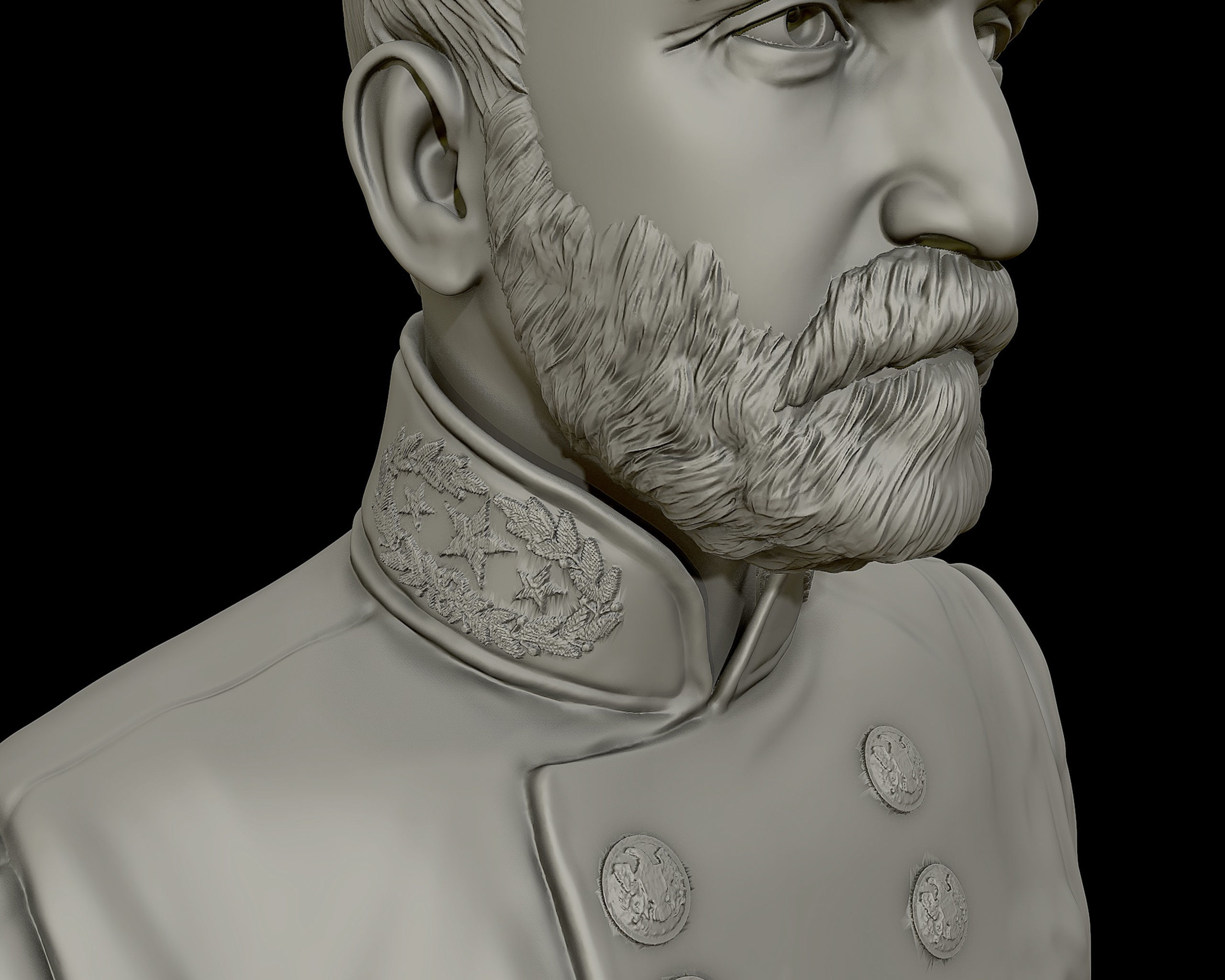 General Lewis Armistead bust sculpture 3D print model_8