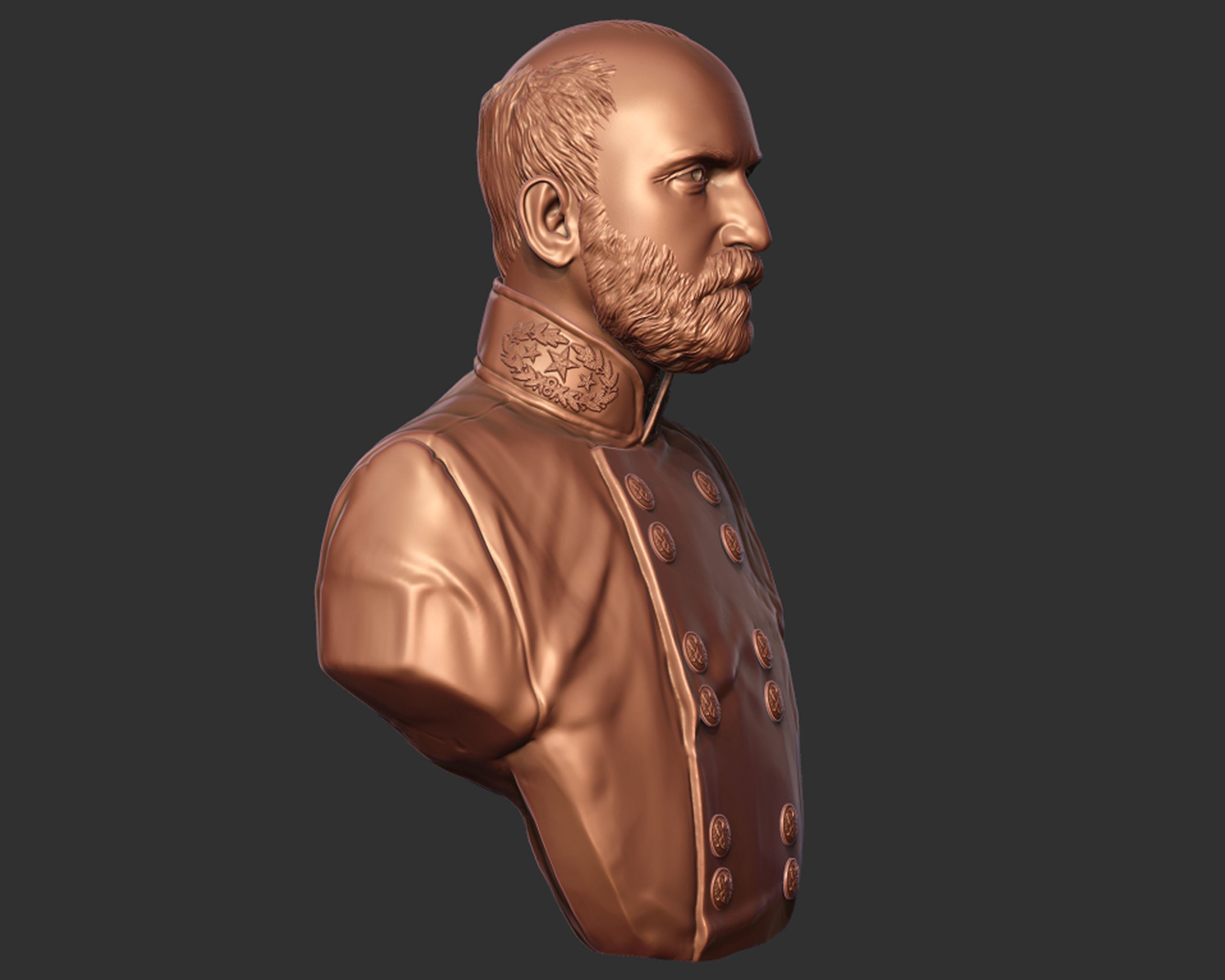 General Lewis Armistead bust sculpture 3D print model_3