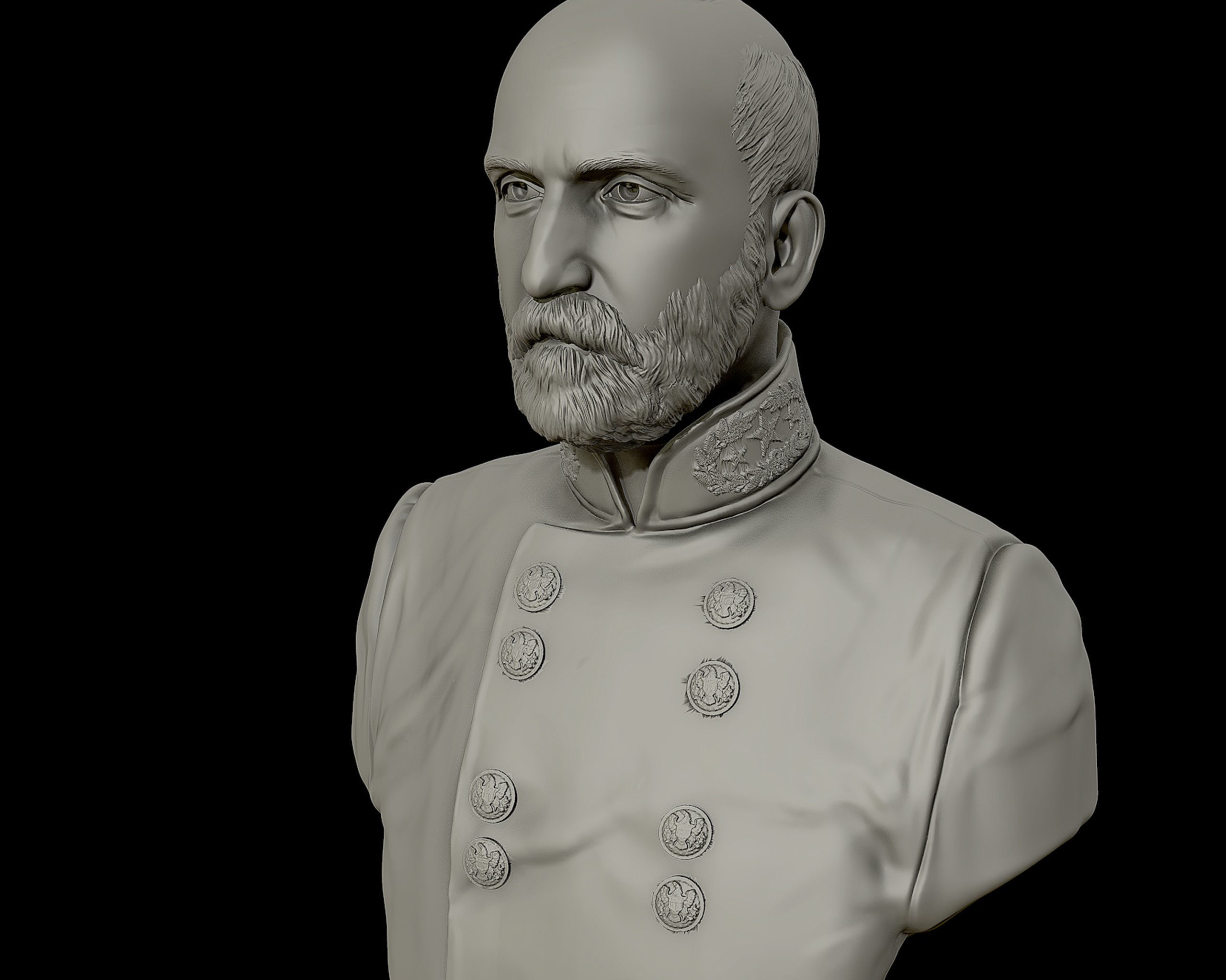 General Lewis Armistead bust sculpture 3D print model_9