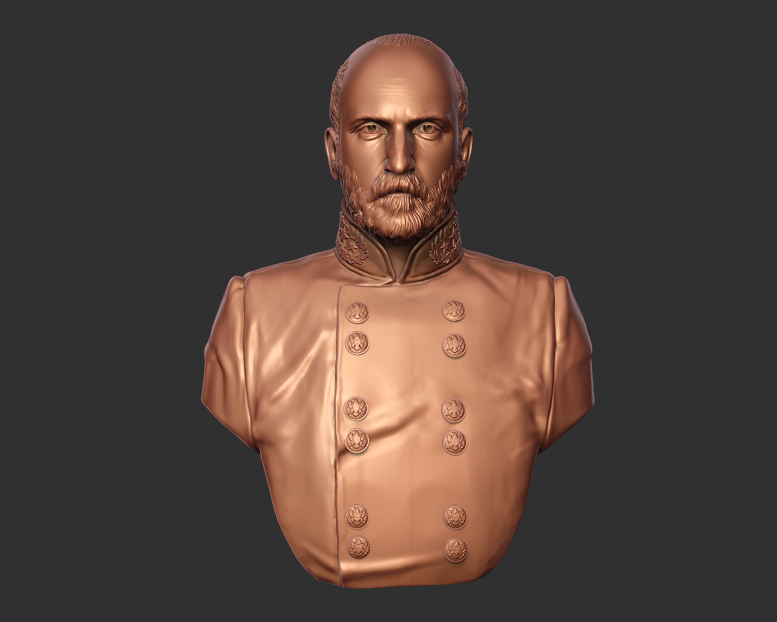 General Lewis Armistead bust sculpture 3D print model_2