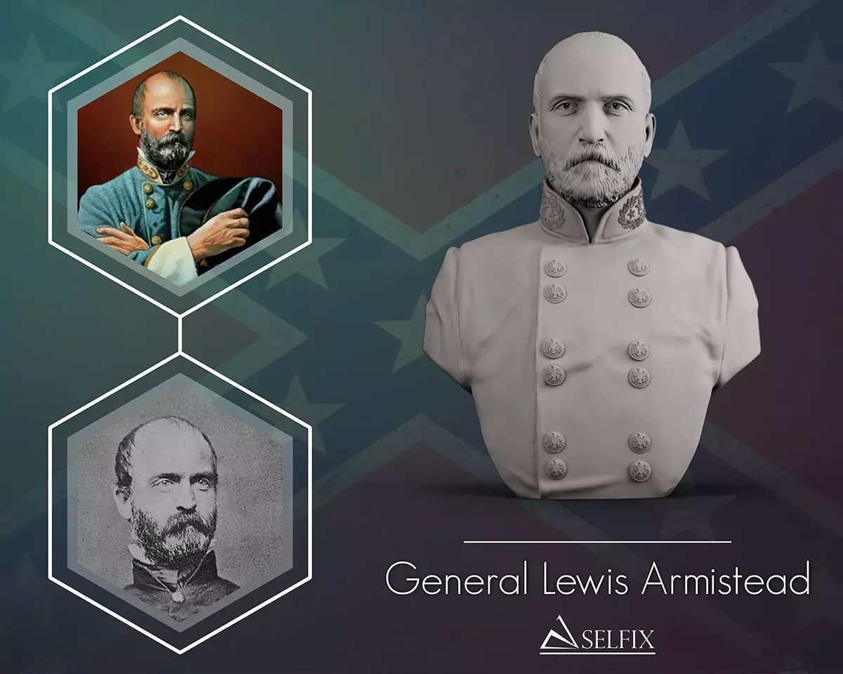 General Lewis Armistead bust sculpture 3D print model_0