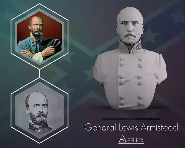 General Lewis Armistead bust sculpture 3D print model