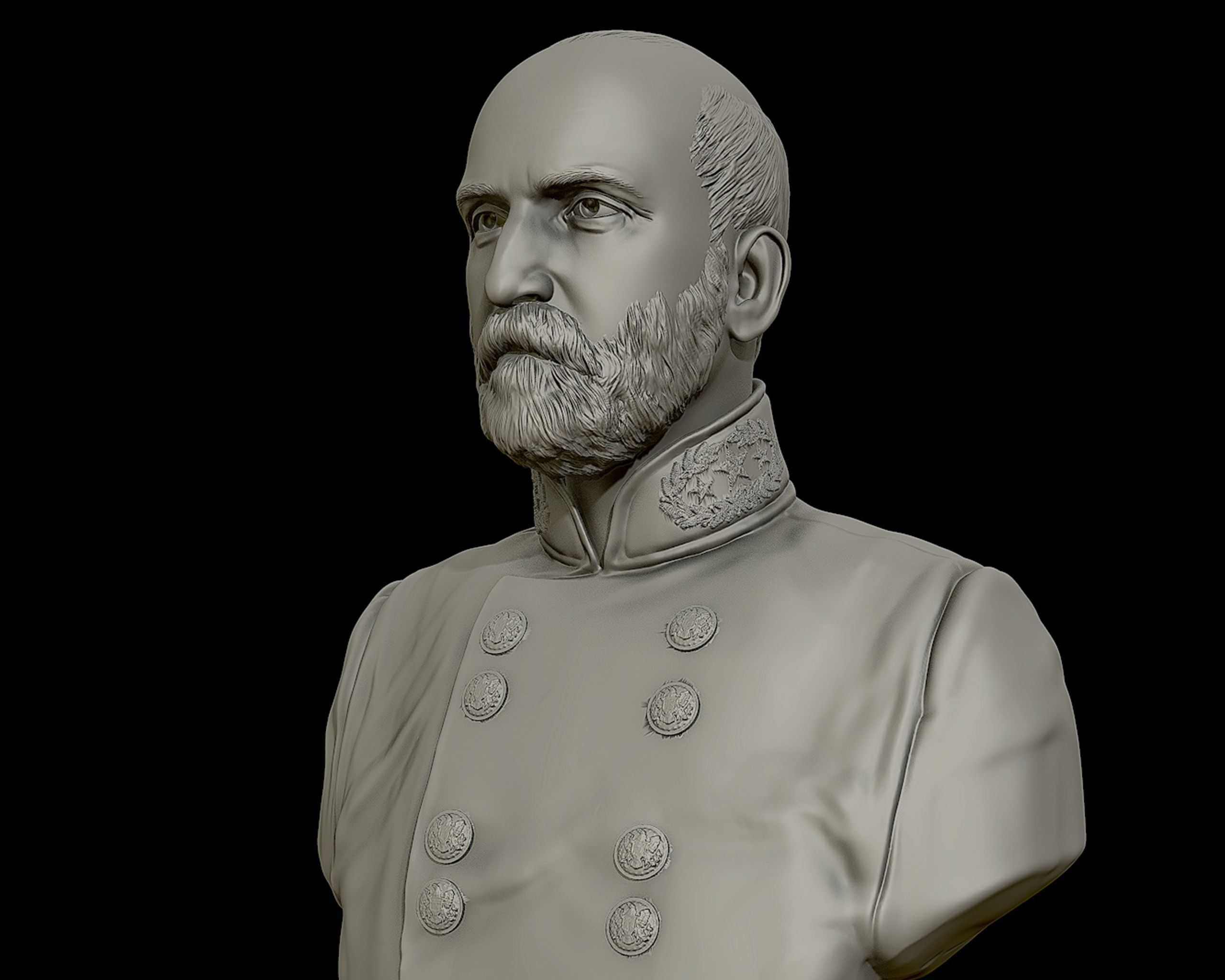 General Lewis Armistead bust sculpture 3D print model_6