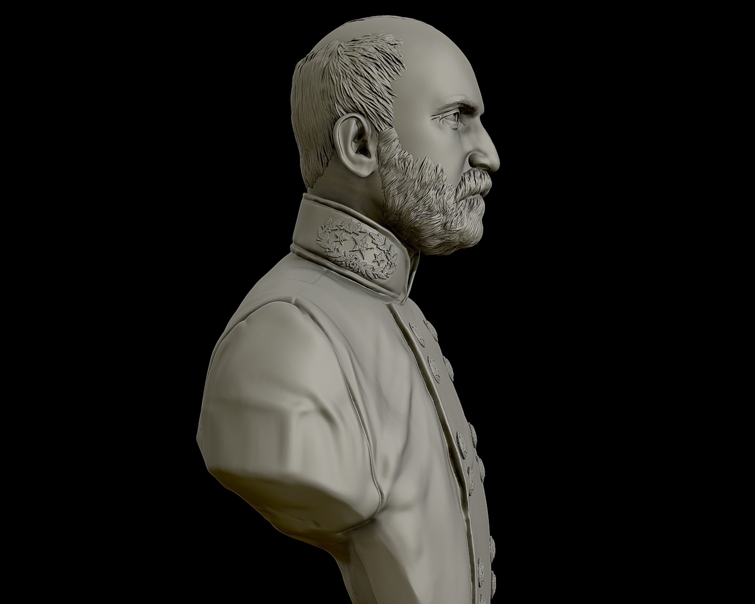 General Lewis Armistead bust sculpture 3D print model_7