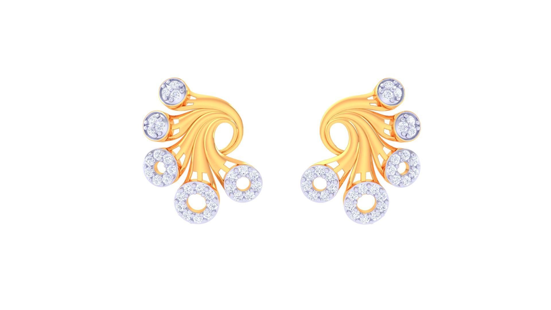 Earring Pendant Set 3dm STL OBJ FBX Renders Details 3D print model_3