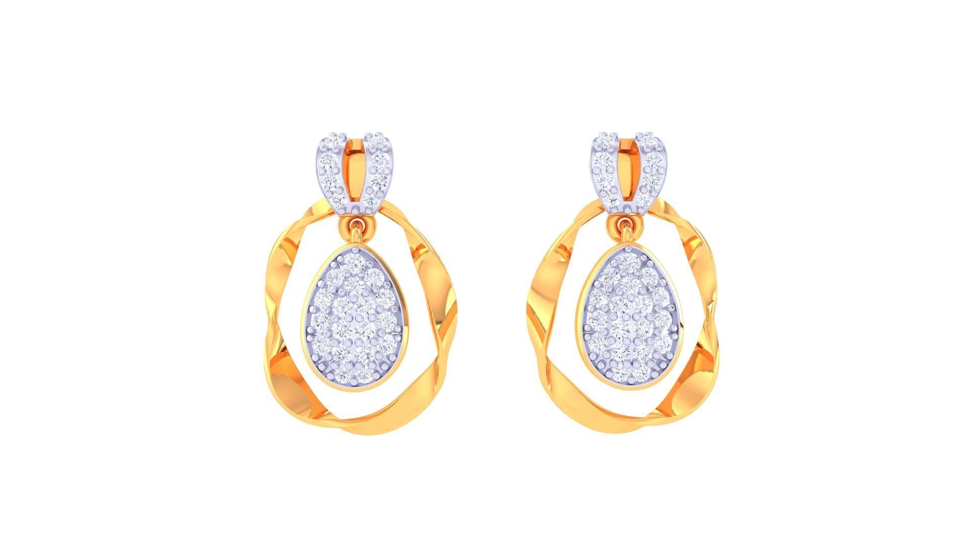 Earring Pendant Set 3dm STL OBJ FBX Renders Details 3D print model_3