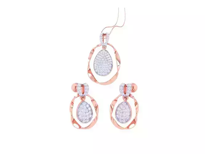Earring Pendant Set 3dm STL OBJ FBX Renders Details