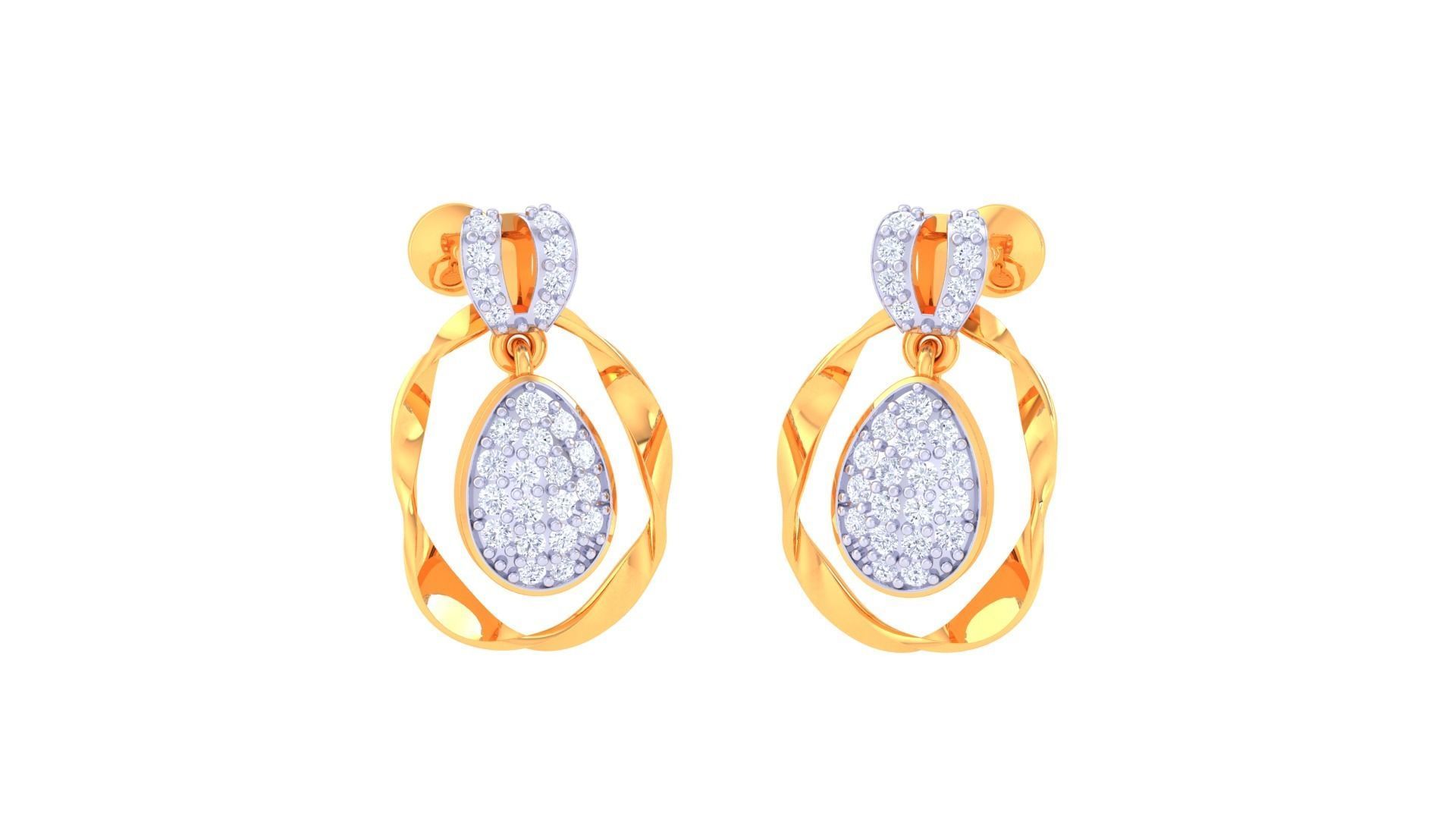 Earring Pendant Set 3dm STL OBJ FBX Renders Details 3D print model_2