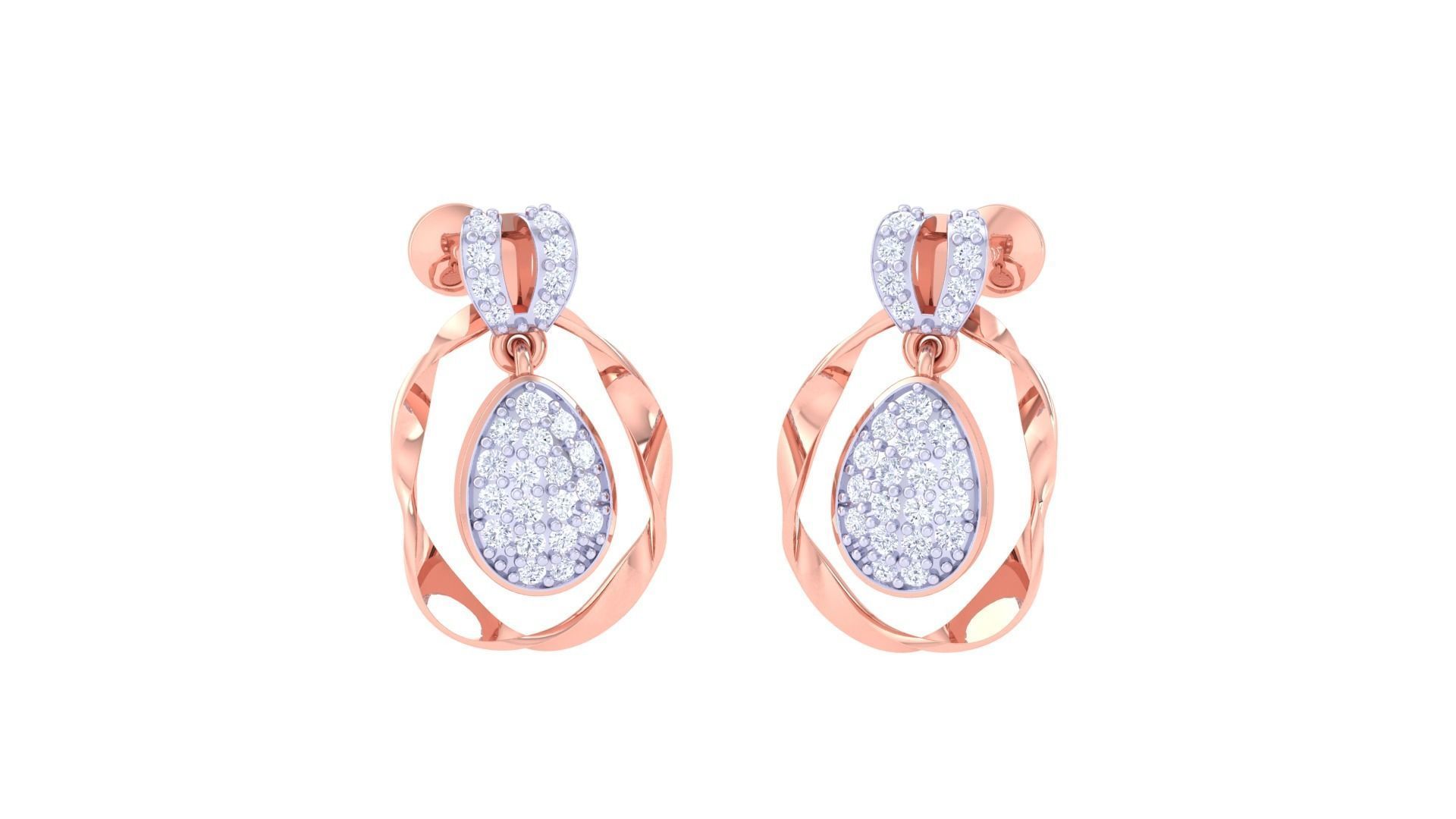 Earring Pendant Set 3dm STL OBJ FBX Renders Details 3D print model_1