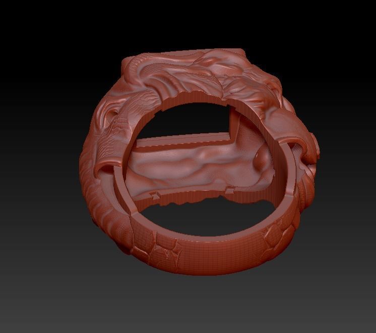 Ring sabertooth tiger and elephant 3D print model_17