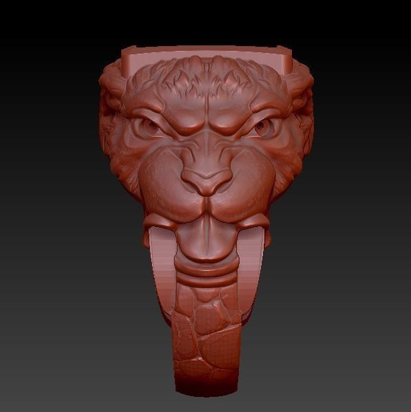 Ring sabertooth tiger and elephant 3D print model_16