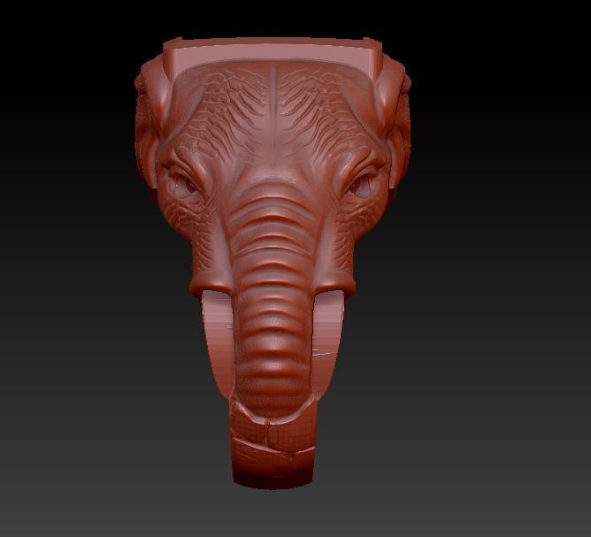 Ring sabertooth tiger and elephant 3D print model_13