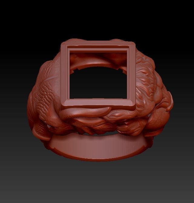 Ring sabertooth tiger and elephant 3D print model_15