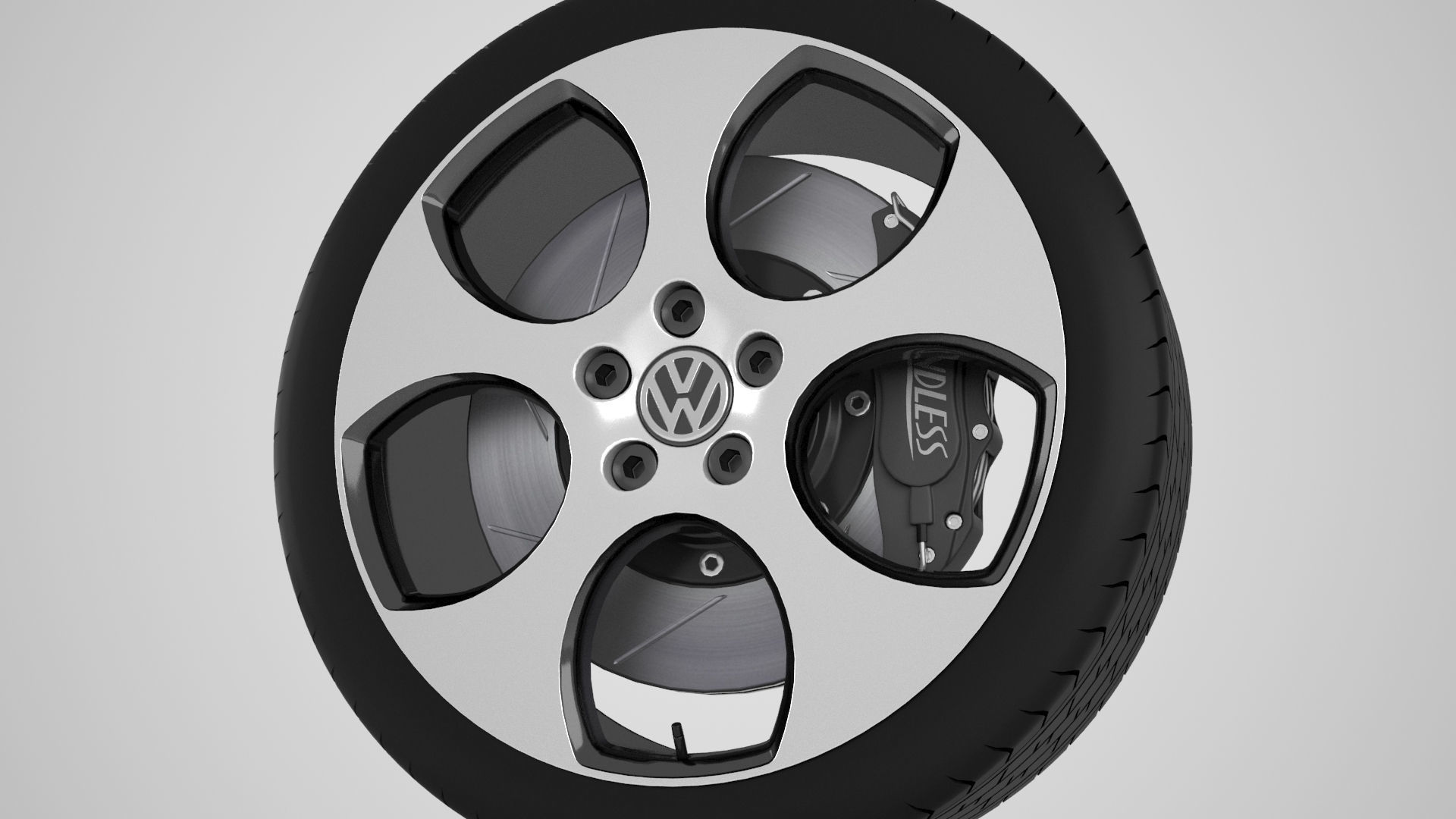 Volkswagen Golf Gti Rim 3D model_4