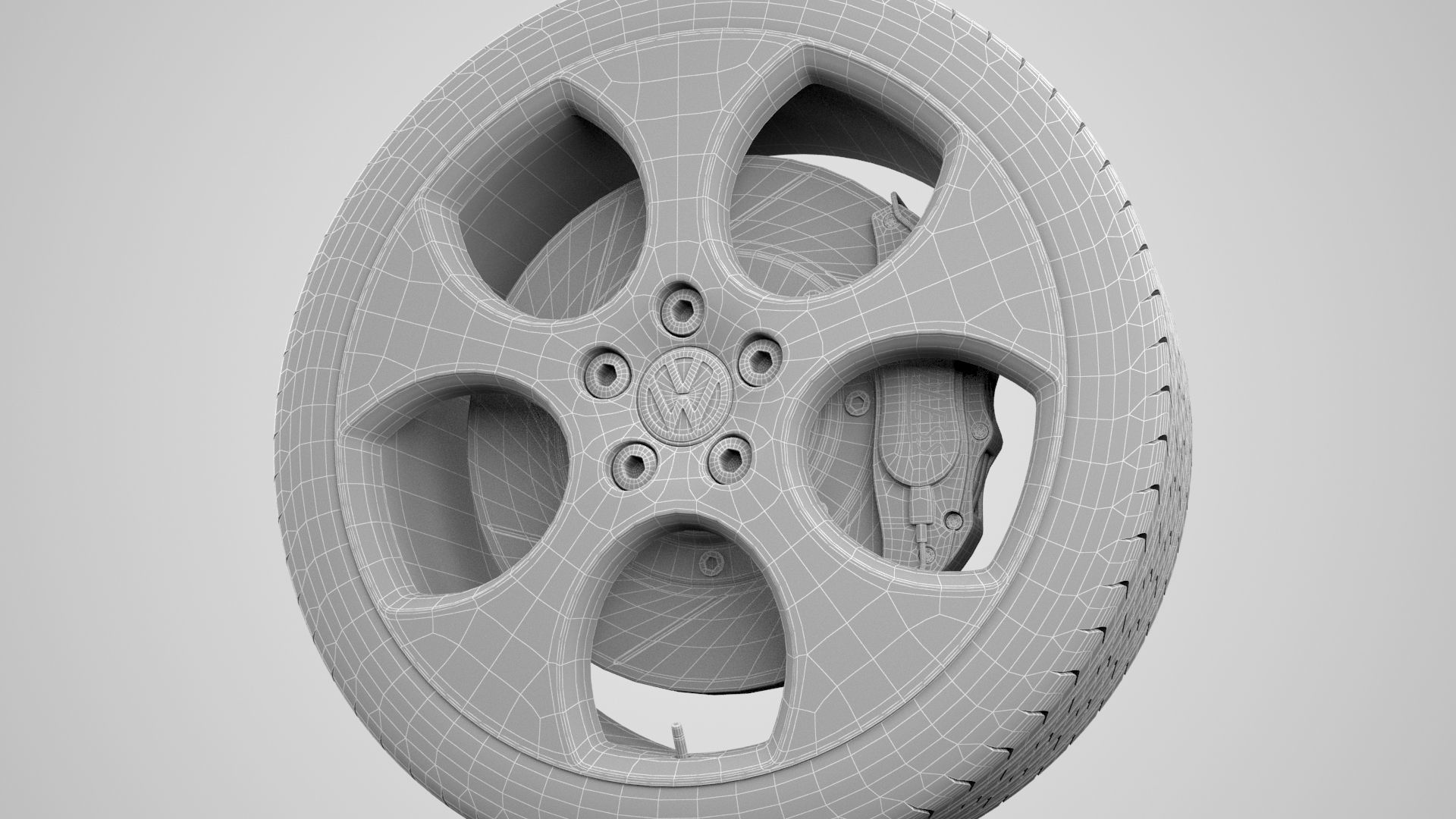 Volkswagen Golf Gti Rim 3D model_5