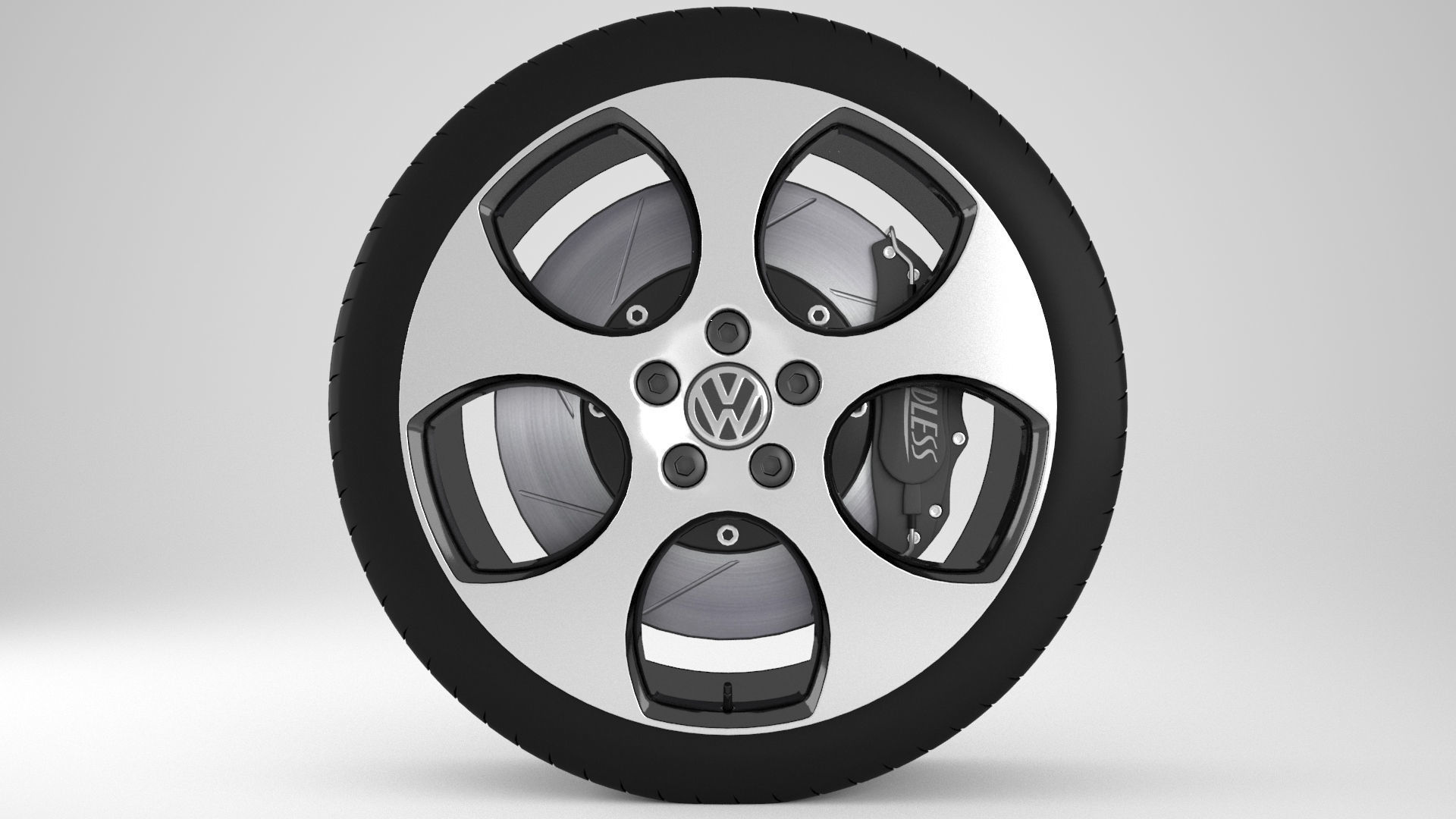 Volkswagen Golf Gti Rim 3D model_2