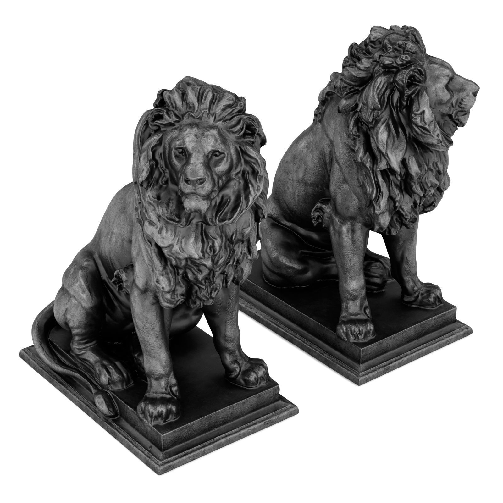 Sitting Lion sculpture 3D model_4