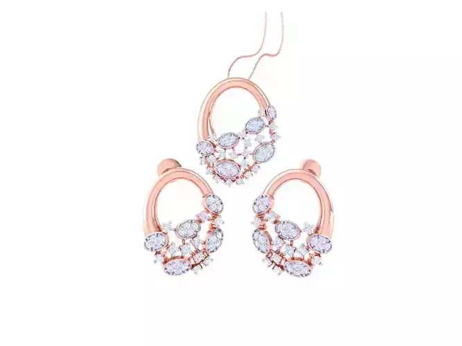 Earring Pendant Set 3dm STL OBJ FBX Renders Details