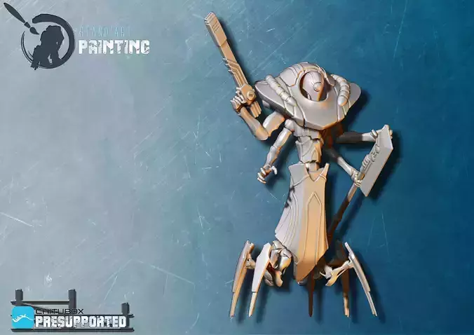 Automatron woman holding sword 3D model