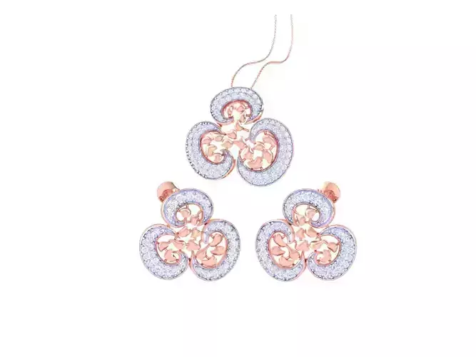 Earring Pendant Set 3dm STL OBJ FBX Renders Details