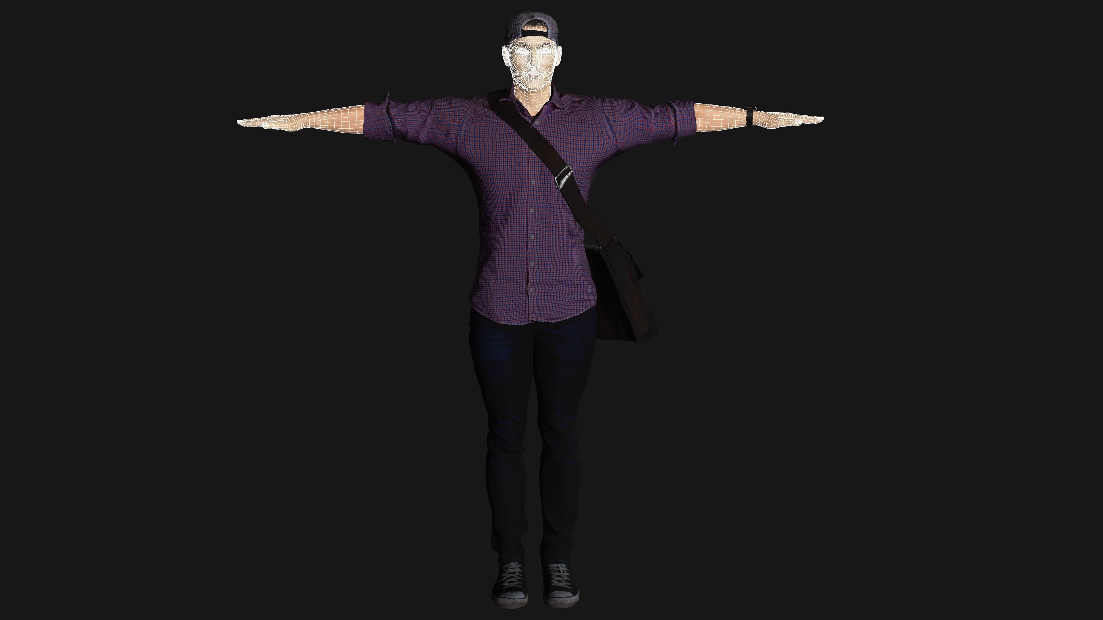 AAA 3D REALISTIC HUMAN MALE CHARACTER - ASIAN KOREAN MAN 02 Low-poly 3D model_19