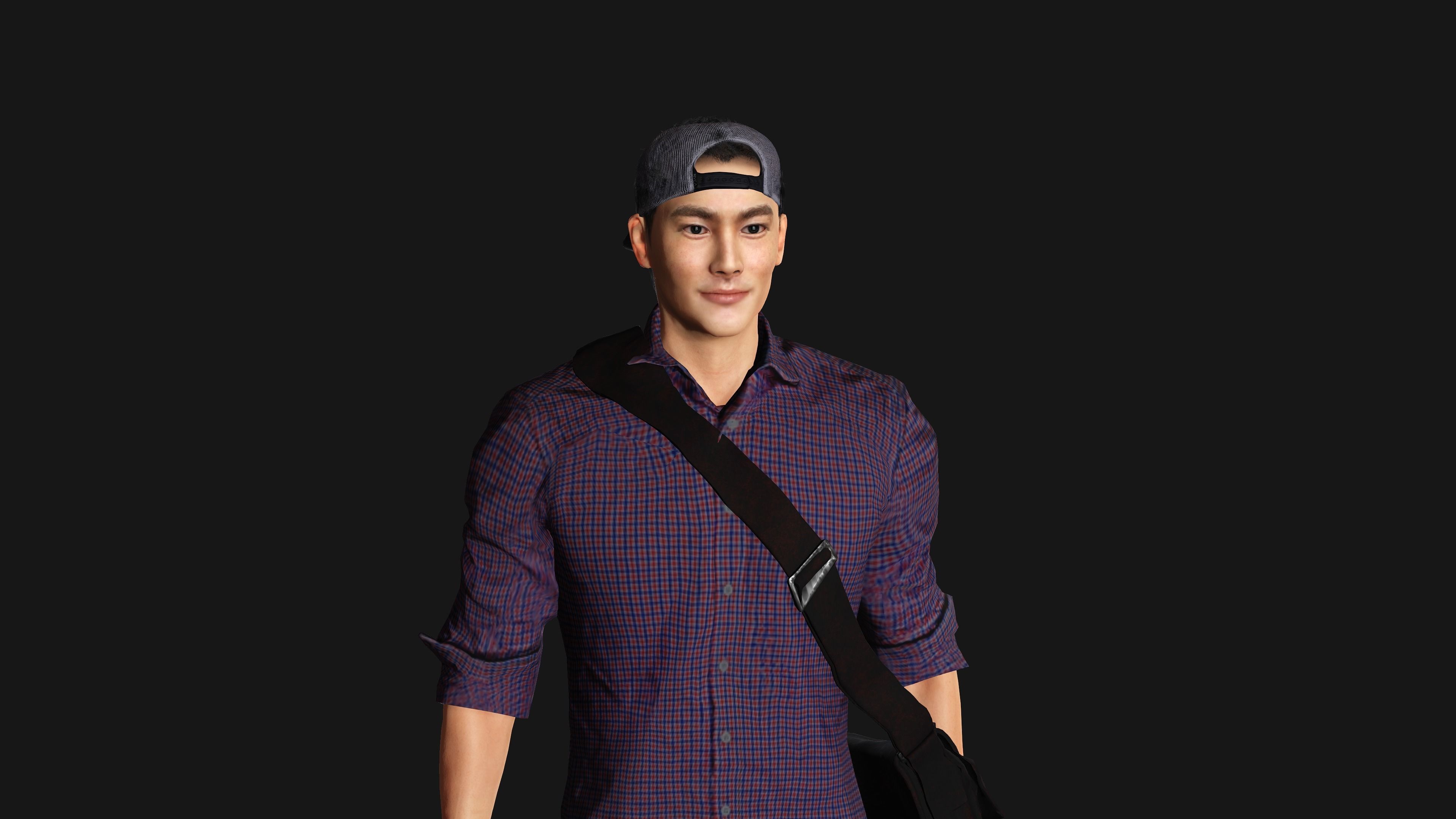 AAA 3D REALISTIC HUMAN MALE CHARACTER - ASIAN KOREAN MAN 02 Low-poly 3D model_6