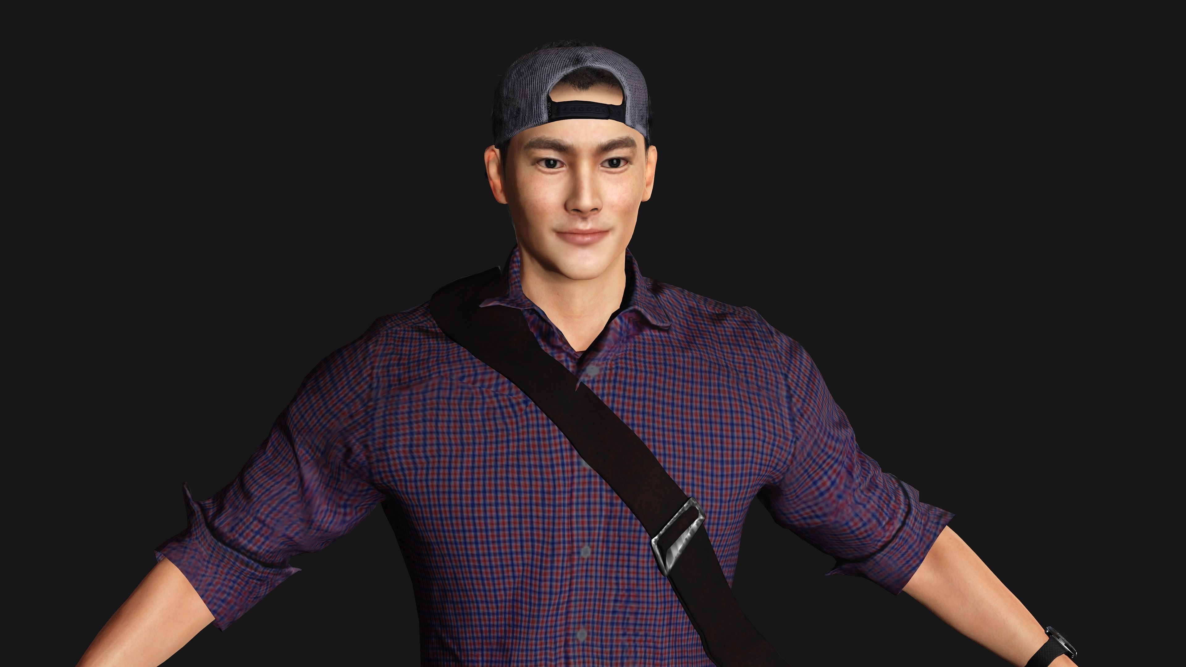 AAA 3D REALISTIC HUMAN MALE CHARACTER - ASIAN KOREAN MAN 02 Low-poly 3D model_5