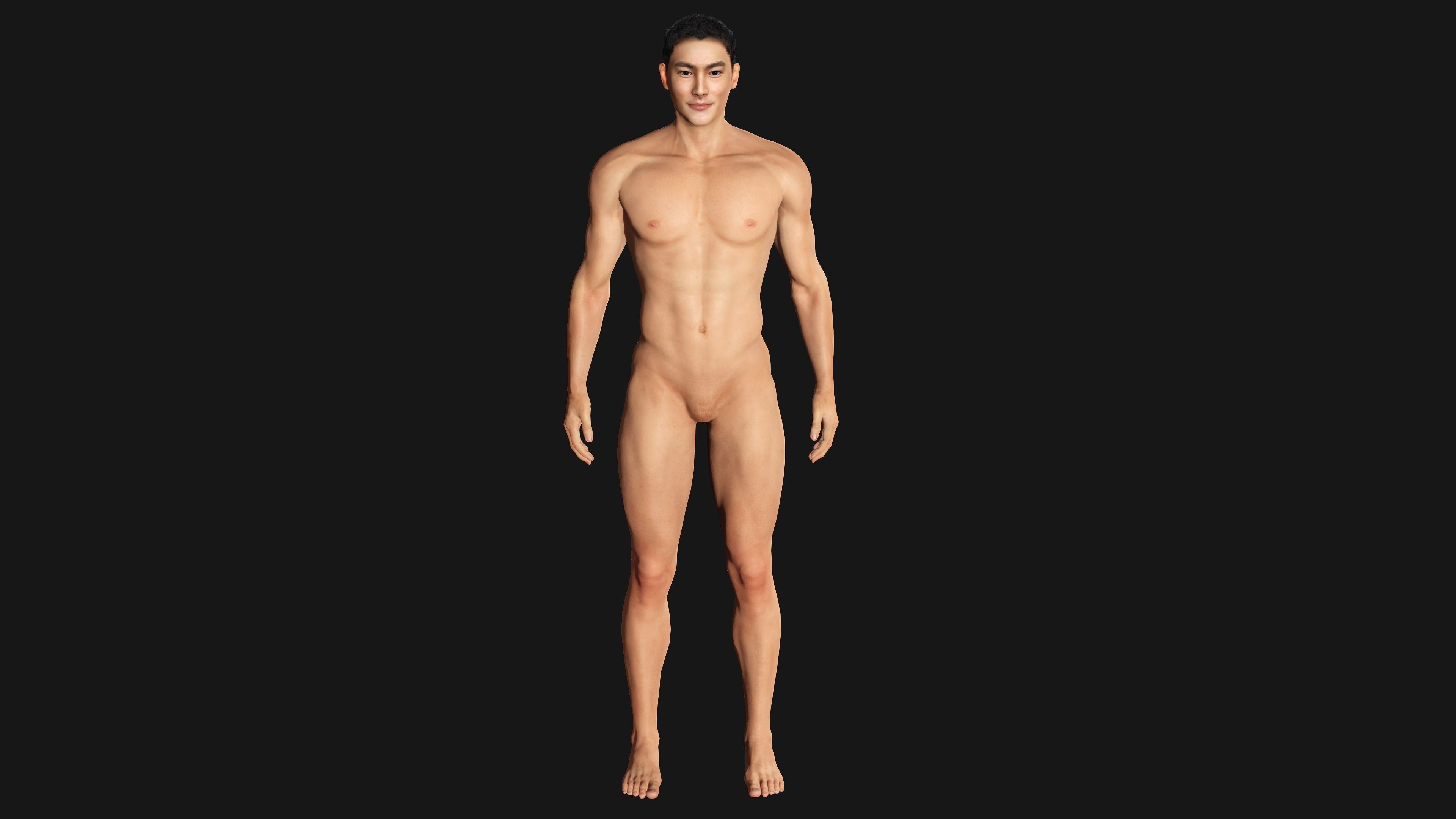 AAA 3D REALISTIC HUMAN MALE CHARACTER - ASIAN KOREAN MAN 02 Low-poly 3D model_11