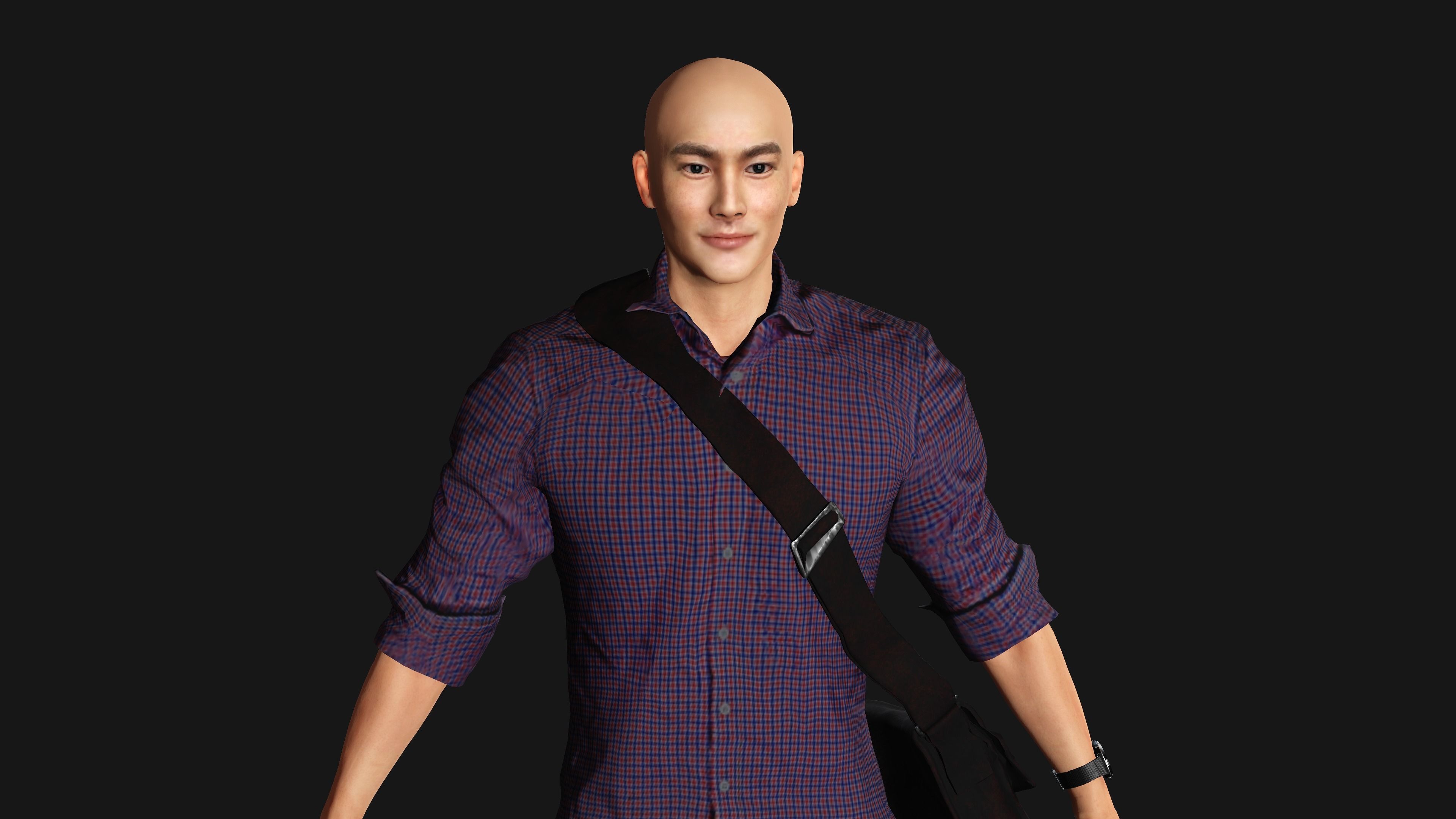 AAA 3D REALISTIC HUMAN MALE CHARACTER - ASIAN KOREAN MAN 02 Low-poly 3D model_15