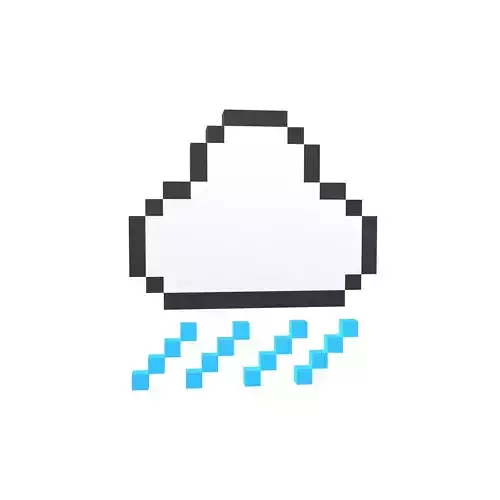 Pixel Cloud With Rain V1 001