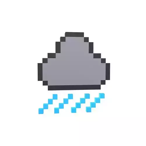 Pixel Cloud With Rain V1 002