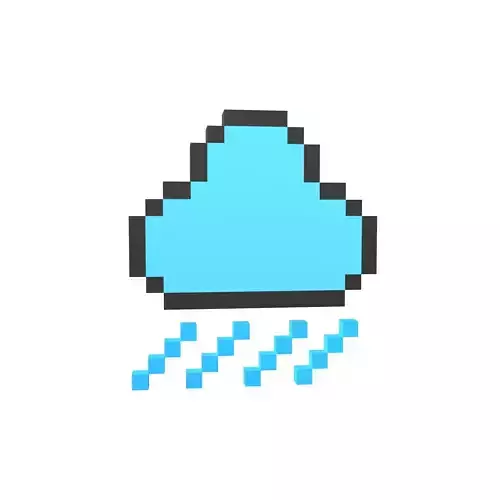 Pixel Cloud With Rain V1 003