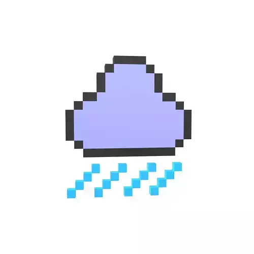 Pixel Cloud With Rain V1 004